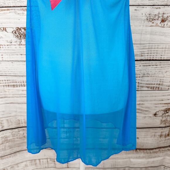 NEW Mapale by Espiral Blue and Pink Halter Neck Babydoll Lingerie, Size Medium - Picture 4 of 11
